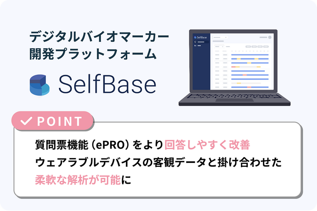 テックドクター、デジタルバイオマーカー開発プラットフォーム「SelfBase」の質問票機能（ePRO）を改善し、より回答しやすく