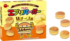 ブルボン、チーズ味の甘じょっぱいバーガー型のお菓子「エブリバーガーWチーズ味」を9月3日(火)に新発売！