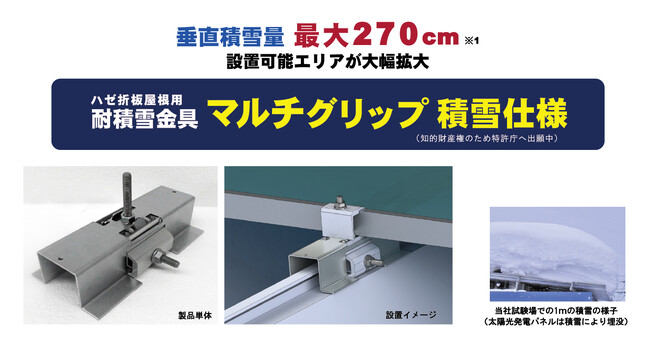 多雪地域でも太陽光発電が可能になる「マルチグリップ 積雪仕様」