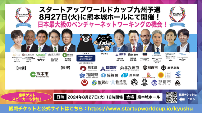 『スタートアップワールドカップ２０２４九州予選』開催が、　　　　　　ついに来週８月２７日（火）に迫る！