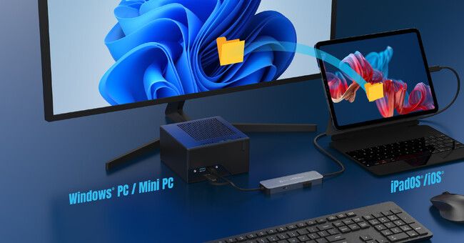 j5create、iPadをWindows PCの外部モニターやペンタブレットとして使用可能USBハブ『iPad/iPhone to Windows PC クロスリンクハブJCH422』9月6日に発売