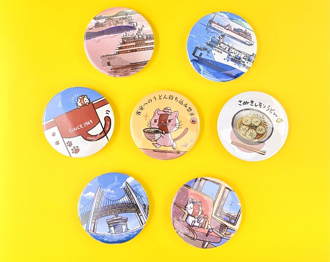 ジャンボフェリー|船内限定!オリジナル、手づくり缶バッジ/缶マグネットを発売中