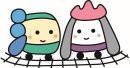 ※江ノ島電鉄の「えのん」（左）と嵐電の「あらん」（右）は姉妹提携で誕生したマスコットキャラクターです。