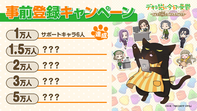 TVアニメ『デキる猫は今日も憂鬱』新作スマートフォン向けパズルゲーム「デキる猫は今日も憂鬱～デキる猫はパズルもデキる～」App Store / Google Playにて事前登録開始！