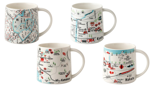 【店舗限定】地図柄マグカップが新登場！人気４エリアの魅力を詰め込んだ限定デザイン