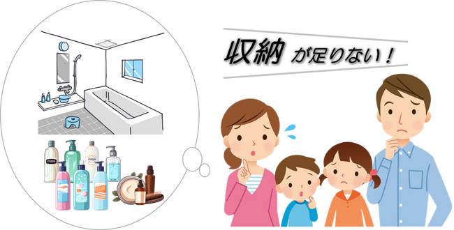 4人以上世帯「浴室の収納が足りていない」が4割越え！収納不足で整理できず、汚れ・ヌメりの要因に…？浴室調査【4人以上世帯篇】