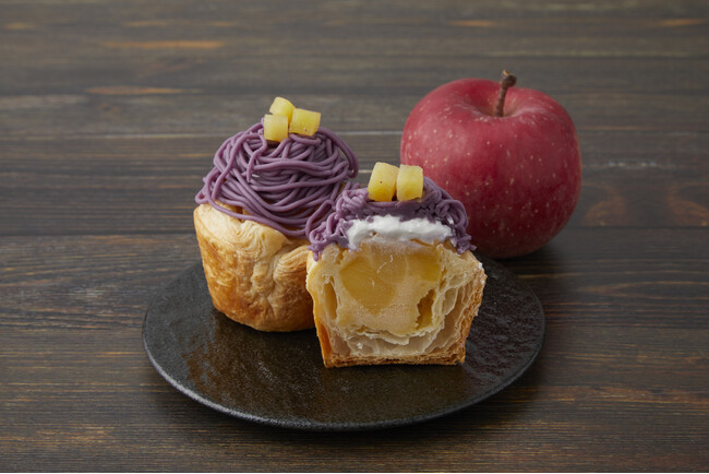 秋の味覚さつまいもを使った新作「Apple Cup紫芋のモンブラン」「Apple Cupスイートポテト」の2品を焼きたてアップルパイ専門店「PIE mania（パイマニア）」で9月9日より季節限定販売