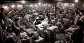 生成AIで再現(引き揚げ船で産まれた出来事) 生成AIで再現(引き揚げ船で産まれた出来事)