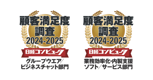 日経コンピュータ2024年9月5日号顧客満足度調査 2024-2025 グループウエア/ビジネスチャット部門で1位 業務効率化・内製支援ソフト/サービス部門で1位を獲得