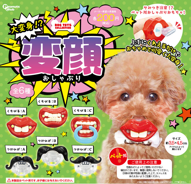 愛犬と楽しく過ごせるカプセルトイ『大変身!? 変顔おしゃぶり』　発売
