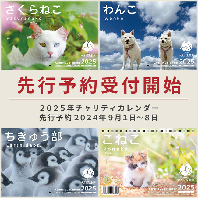 チャリティーカレンダー2025　9月1日より先行予約受付開始！