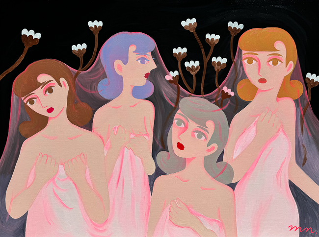 【京都 蔦屋書店】中村桃子の個展「Veil」を9月21日（土）より開催。伝えたくても伝えられない思いをベールをまとった女性で表現する。