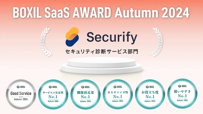 Securify、「BOXIL SaaS AWARD Autumn 2024」セキュリティ診断サービス部門で「Good Service」他5つのNo.1を受賞
