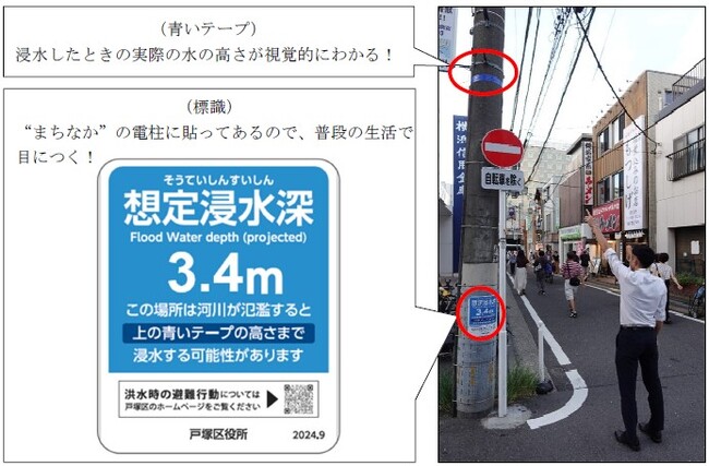 【横浜市戸塚区】洪水リスクを生活空間で見える化！「まるごとまちごとハザードマップ」を設置しました
