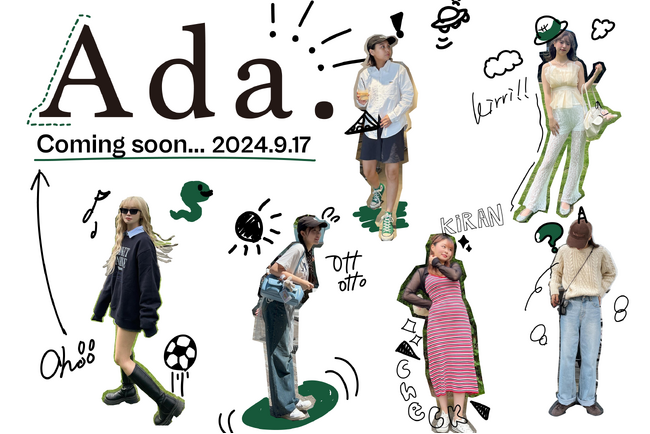 アパレルセレクトショップ『Ada.』内に、総フォロワー450万以上を抱える100名の各インフルエンサーがプロデュースする100のプライベートブランドを2024年9月17日から期間限定で同時オープン！