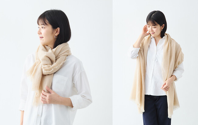 世界に誇る最上級カシミヤ×匠の織り技術で作る、「カシミヤ100% プレミアム エアリーストール」登場