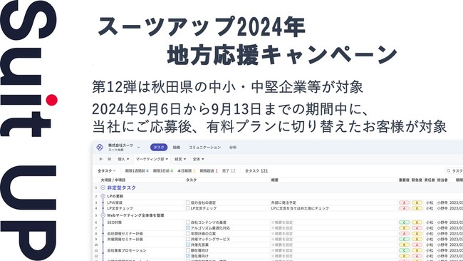 「スーツアップ2024年地方応援キャンペーン」第12弾（秋田県）のお知らせ