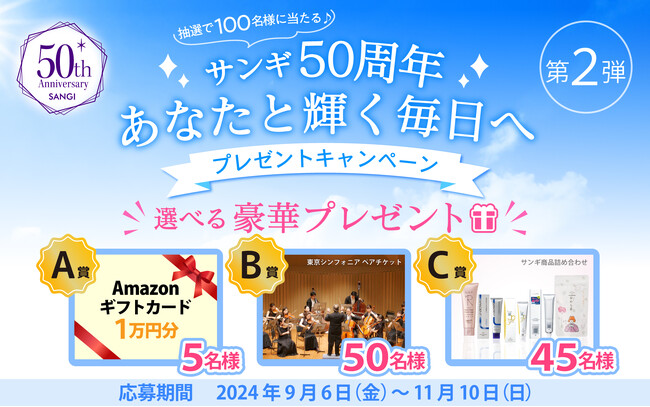 美白歯みがき「アパガード」などを展開するサンギ50周年を記念したプレゼントキャンペーン第２弾を開催！