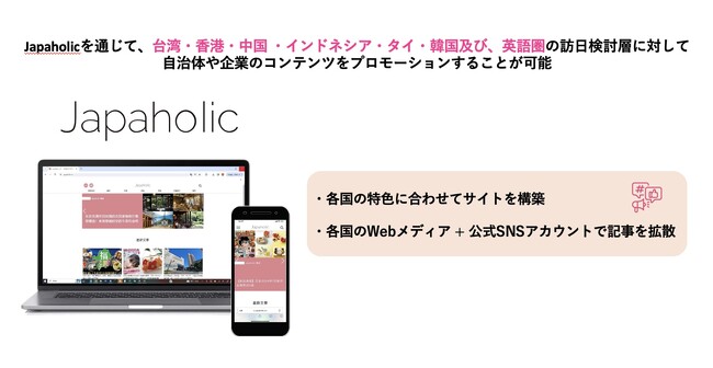 台湾・香港女性向けメディア「Japaholic」、需要の拡大により、タイ・韓国・英語圏において運営を開始 ～ 訪日観光客向けのインバウンドマーケティングサービスを強化～