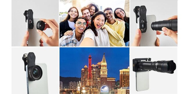 スマートフォンに取り付けるだけ！撮影範囲が広がる“広角レンズ”と遠くのものをアップで撮影できる“望遠レンズ”を新発売