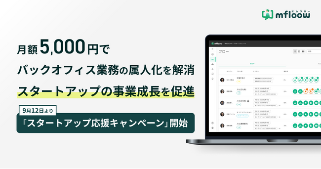 月額5,000円でバックオフィス業務の属人化を解消、スタートアップの事業成長を促進