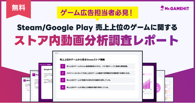 【独自調査】Steam売上上位ゲームの100％がストアページに動画を活用。最も重視された訴求ポイントとは？