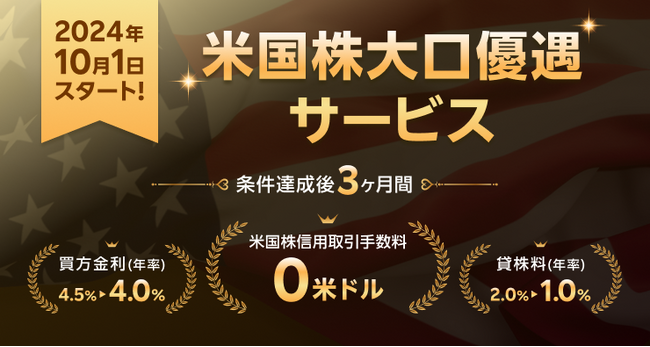 楽天証券、「米国株大口優遇サービス」を開始