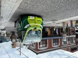 自動運転EVバス運行の様子(※写真は昨年度のものです) 自動運転EVバス運行の様子(※写真は昨年度のものです)