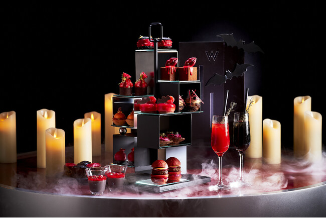 【W大阪】期間限定「ザ・ヴァンパイア」の真っ赤なスイーツとセイヴォリーで大人可愛いハロウィンアフタヌーンティーを。ハロウィンナイトも開催！