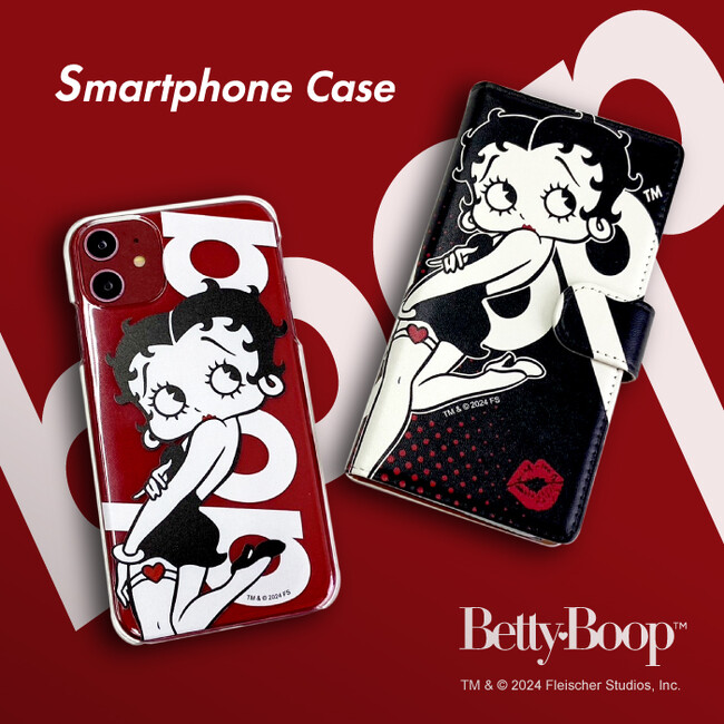 アメリカ生まれのキュートなキャラクター「Betty Boop(TM)（ベティー ブープ(TM)）」の手帳型スマホケースがシンクイノベーション株式会社より発売されます！