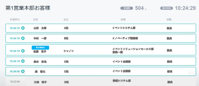 イベント会場における、営業担当の来場アテンドがよりスムーズに！営業担当が利用しやすい【業界初】イベント来場管理機能を追加