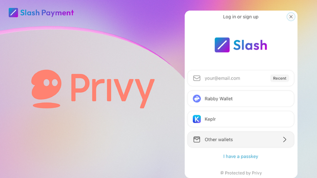 Slash Paymentが、暗号資産ウォレット「Privy」に対応！メールアドレスでのウォレット作成による新規ユーザーのオンボーディング促進にむけて