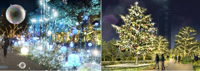 【東京ミッドタウン】幻想的な雪の世界へ誘う しゃぼん玉イルミネーションが登場！「MIDTOWN CHRISTMAS 2024」　クリスマスムードを高めるツリーやマルシェも復活！