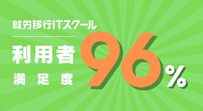 満足度96%！EXIT起用で話題の就労移行ITスクールが顧客満足度調査結果を発表