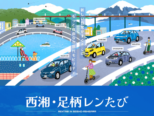 電気自動車と電動キックボードのシェア・レンタルサービス「西湘・足柄レンたび」を開始します