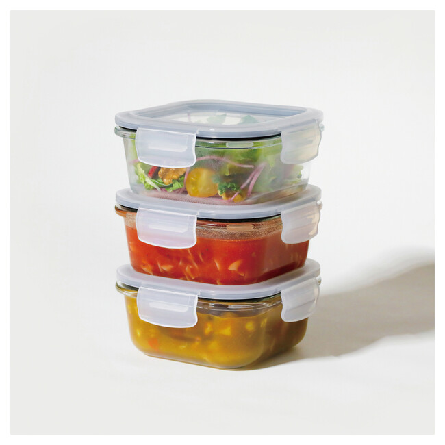 【新商品】冷蔵庫もスッキリ！作り置きに便利な耐熱ガラス保存容器が登場！