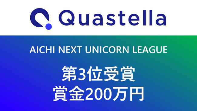 愛知県主催『AICHI NEXT UNICORN LEAGUE』シーズン1にて、Quastellaが第3位受賞！