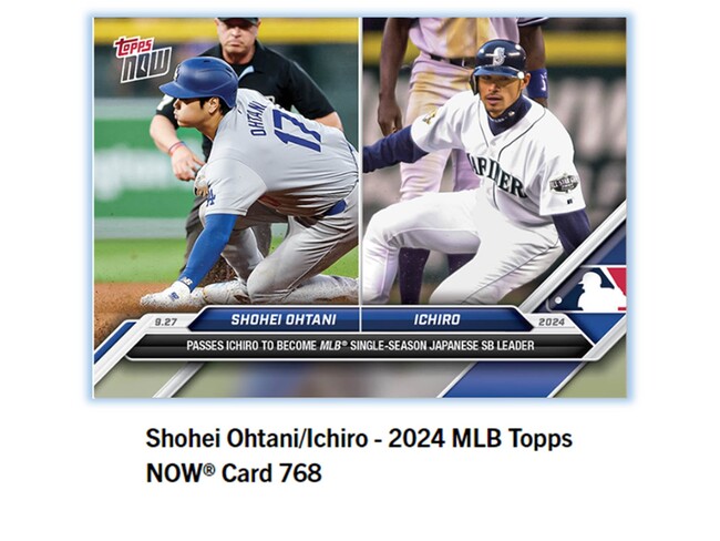 Topps株式会社が　Topps NOW新商品「Shohei Ohtani/Ichiro - 2024 MLB Topps NOW(R) Card 768等 」発売開始を発表