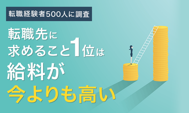 【転職経験者500人に調査】転職先に求めること1位は「給料が今よりも高い」