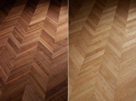 (左) ブラックウォルナット/(右) オーク (左) ブラックウォルナット/(右) オーク