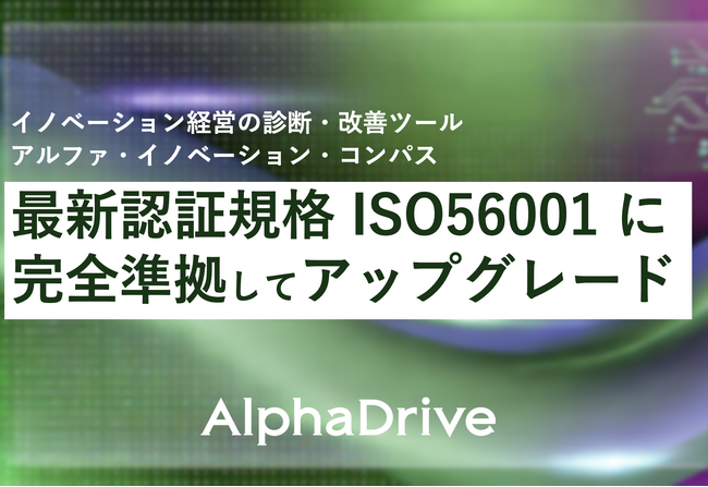 イノベーション経営の診断・改善ツール「アルファ・イノベーション・コンパス」が最新のイノベーション経営認証規格ISO56001に完全準拠してアップグレード