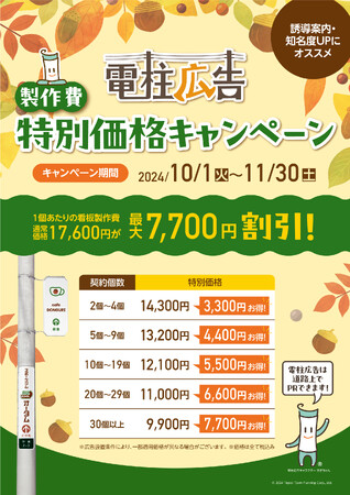 電柱広告「特別価格キャンペーン」開催！