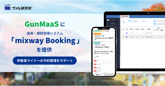 ヴァル研究所、GunMaaSに座席・施設管理システム「mixway Booking」を提供
