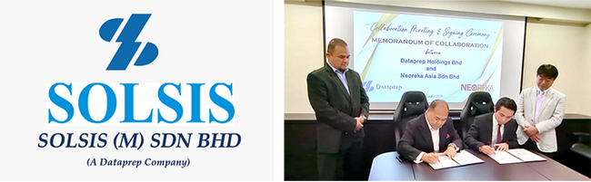 ネオジャパンの連結子会社NEOREKA ASIAがSolsis (M) Sdn. Bhd.(Dataprep Holdings Bhd.連結子会社)と販売代理店パートナー契約を締結