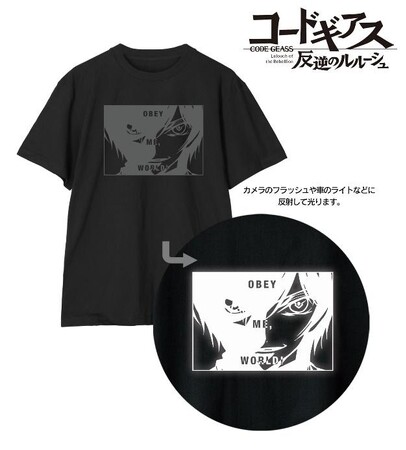 『コードギアス 反逆のルルーシュ』の「世界よ、我に従え！」 リフレクタープリントTシャツ、パーツ付きBIGアクリルスタンドの受注を開始！！アニメ・漫画のオリジナルグッズを販売する「AMNIBUS」にて