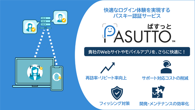 パスキー認証を簡単に導入できるサービス「PASUTTO」を提供開始～スクリプト埋め込みとAPI連携で手軽に導入可能～