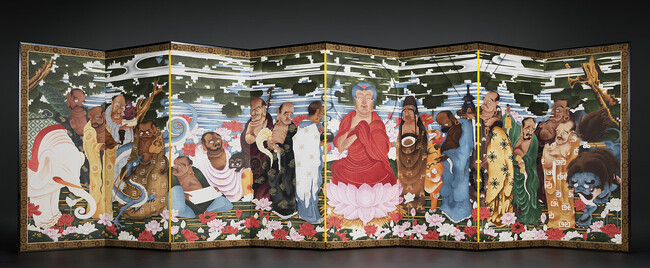 TOPPAN、伊藤若冲「釈迦十六羅漢図屏風」デジタル推定復元を「日本美術の鉱脈展」に出展