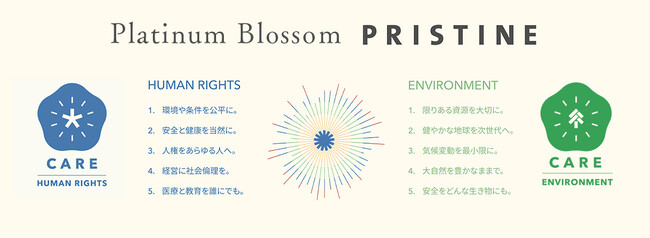 プリスティン、製品が環境に配慮してつくられた証　「CARE認証 ENVIRONMENT」（環境部門）でプラチナブロッサムを取得　世界初、人権・環境の２部門での最高評価