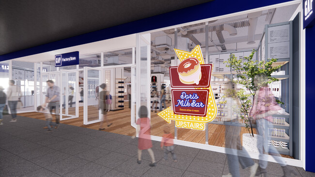 Gap Factory Store ユニバーサル・シティウォーク大阪店が、Doris Milk Bar カフェやプリントシール機を設置したフォトブースを併設し10 月12日(土)にリニューアルオープン