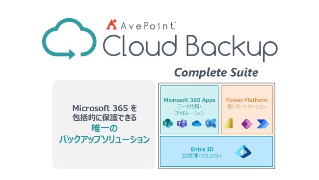 AvePoint、Microsoft 365のクラウドをトータルでバックアップする「Cloud Backup Complete Suite」を提供開始